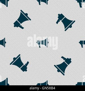 Gramophone web icon sign. Seamless pattern with geometric texture. Vector Stock Vector