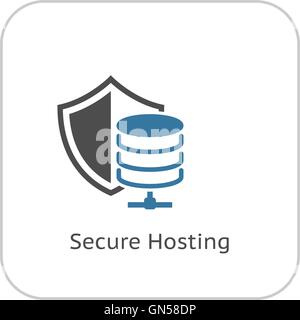 Secure Hosting Icon. Flat Design. Stock Vector