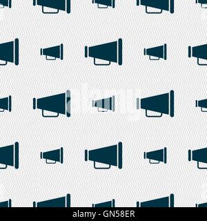 Gramophone web icon sign. Seamless pattern with geometric texture. Vector Stock Vector