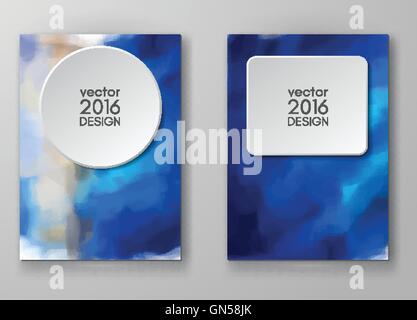 Brochure with Multicolored Blured Backgrounds. Stock Vector