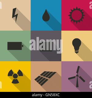 Icons energy vector illustration. Stock Vector