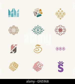 Stone icons set Stock Vector