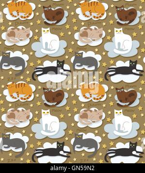 Cats seamless funny background Stock Vector
