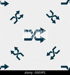 shuffle icon sign. Seamless pattern with geometric texture. Vector Stock Vector