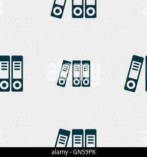 binders  icon sign. Seamless pattern with geometric texture. Vector Stock Vector