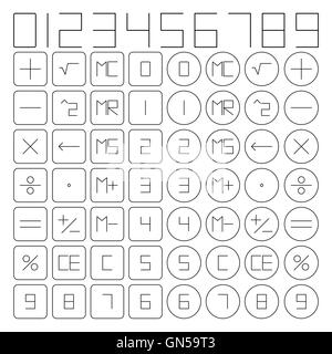 Set of mathematical symbols, vector illustration. Stock Vector