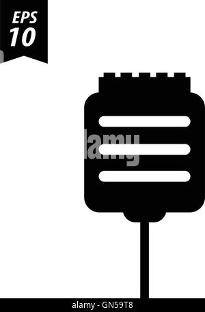 Cable wire computer and plug icon Stock Vector