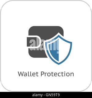 Wallet Protection Icon. Flat Design. Stock Vector