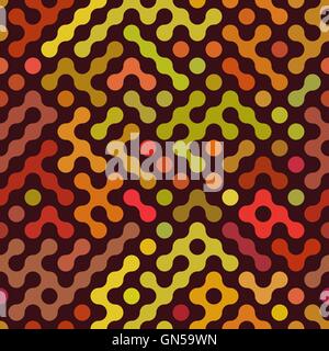 Vector Seamless Rounded Multicolor Truchet Geometric Background Stock Vector