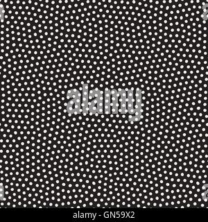 Vector Seamless Black and White Dark Jumble Circles Stippling Pattern Stock Vector