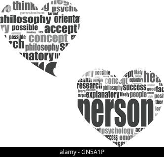 vector Social media love concept in word tag cloud of think bubble Stock Vector