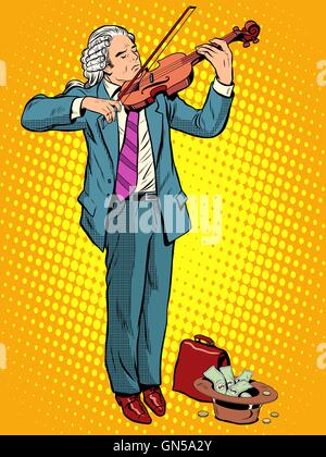 street musician violinist Stock Vector