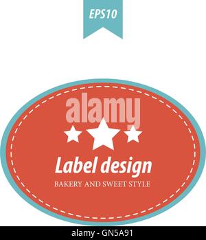 label red and blue retro color Stock Vector