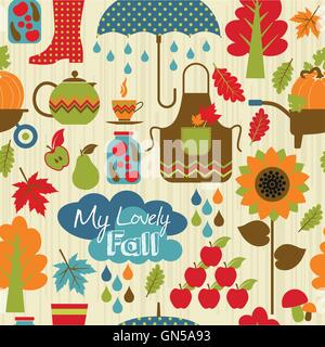 Autumn seamless pattern. Stock Vector