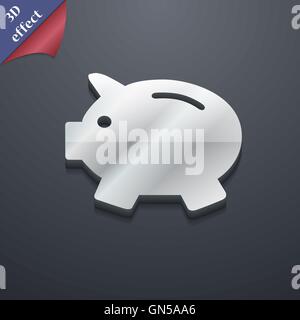 Piggy bank - saving money icon symbol. 3D style. Trendy, modern design with space for your text Vector Stock Vector