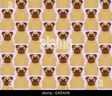 Funny dogs. Seamless background Stock Vector