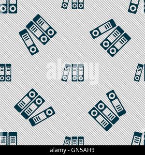 binders  icon sign. Seamless pattern with geometric texture. Vector Stock Vector