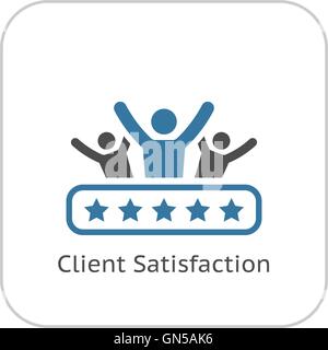 Client Satisfaction Icon. Flat Design. Stock Vector