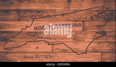 North Carolina Map Brand Stock Vector