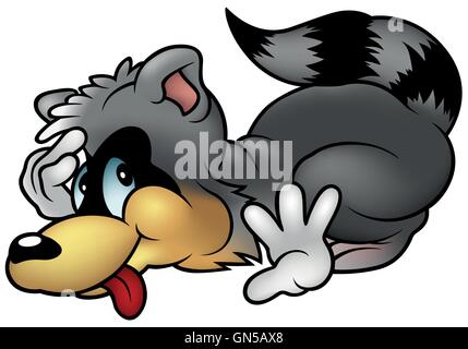 Raccoon Lazing Stock Vector