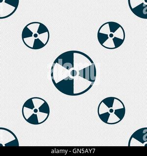 radioactive icon sign. Seamless pattern with geometric texture. Vector Stock Vector