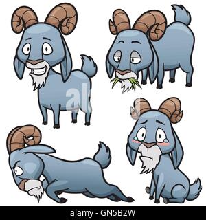 Vector illustration of Cartoon Goat Character Set Stock Vector