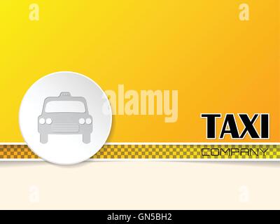 Taxi text on orange background with taxi badge Stock Vector