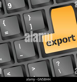 Computer keyboard with export word - internet concept vector illustration Stock Vector