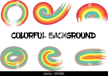 Rainbow colors abstract vector circle frame Stock Vector