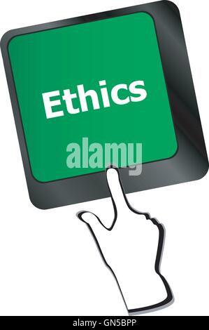 ethics concept on the modern computer keyboard key Stock Vector