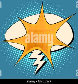 Cartoon lightning explosion pop art comic style background. Vector ...