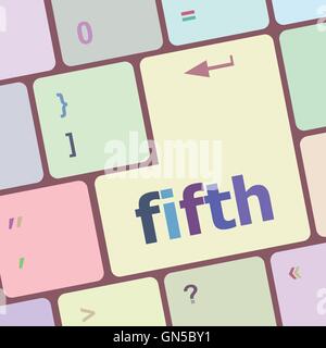 fifth button on computer pc keyboard key vector illustration Stock Vector