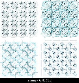 Vector set of colorful seamless pattern Stock Vector