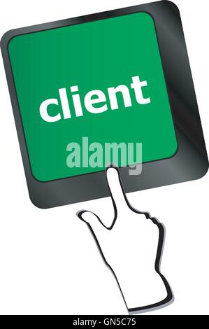 Customers Service Concept. Button on Modern Computer Keyboard with Word Clients on It Stock Vector