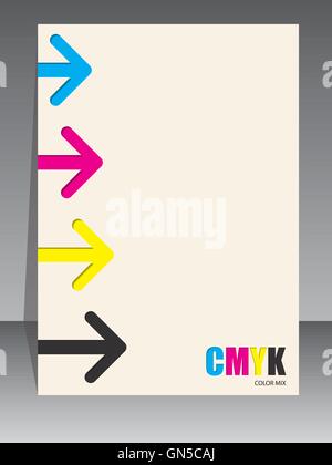 Abstract cmyk brochure with arrows Stock Vector