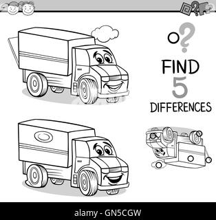 game of differences for coloring Stock Vector