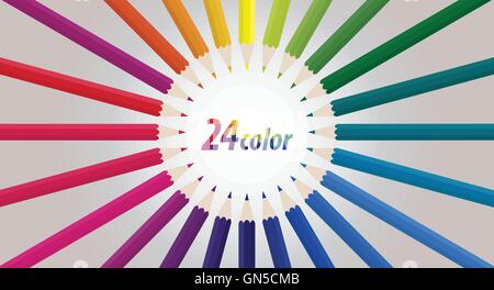 crayon 24 colors Stock Vector