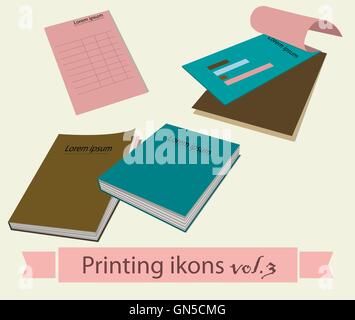 Print icons set3. Stock Vector
