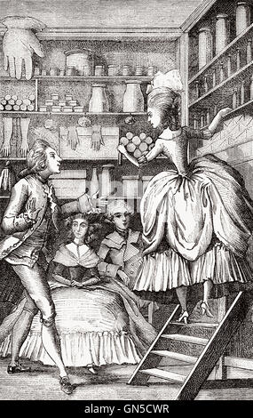 Perfumery, France, 18th century Stock Photo
