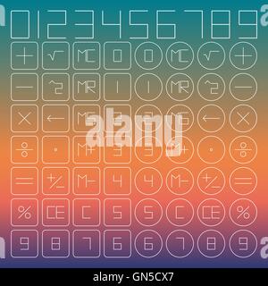 Set of mathematical symbols, vector illustration. Stock Vector