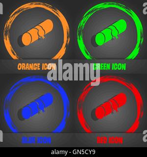 pencil case icon. Fashionable modern style. In the orange, green, blue, red design. Vector Stock Vector