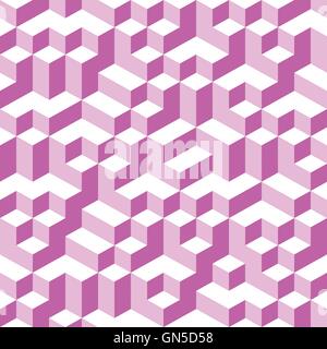 Pink Geometric Volume Seamless Pattern Background 003 Stock Vector