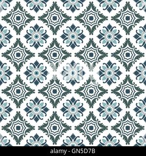 Portuguese tiles seamless pattern. Vintage background - Victorian Stock Vector