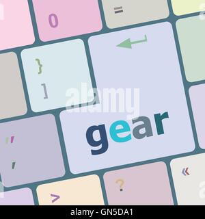 gear button on computer pc keyboard key vector illustration Stock Vector