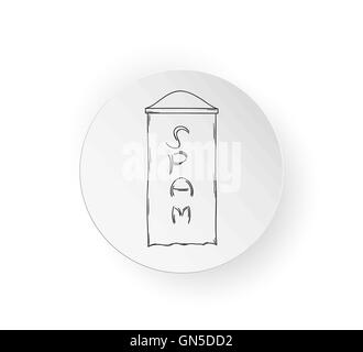 sketch of the banner with spam text Stock Vector