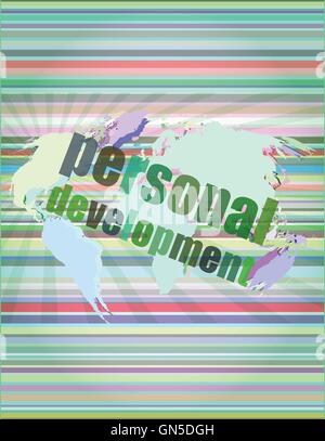 word personal development on digital screen 3d vector illustration Stock Vector