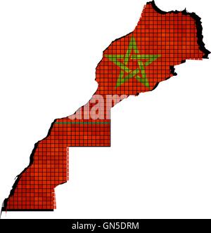 Morocco map with flag inside Stock Vector