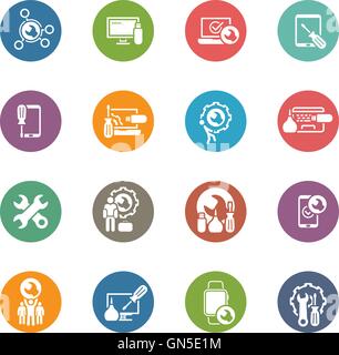 Repair Service and Maintenance Icons Set. Stock Vector
