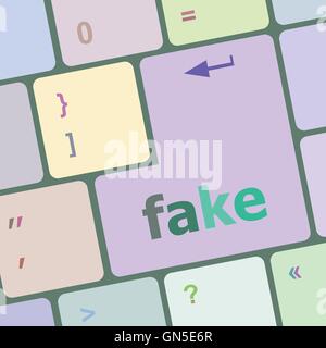fake button on computer pc keyboard key vector illustration Stock Vector