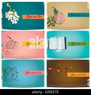 vintage business cards set. Stock Vector